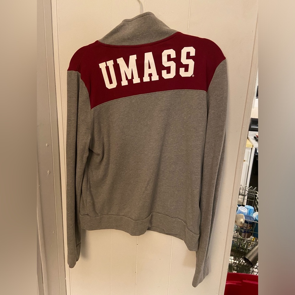 PINK - Umass Boston half zip sweatshirt -size large